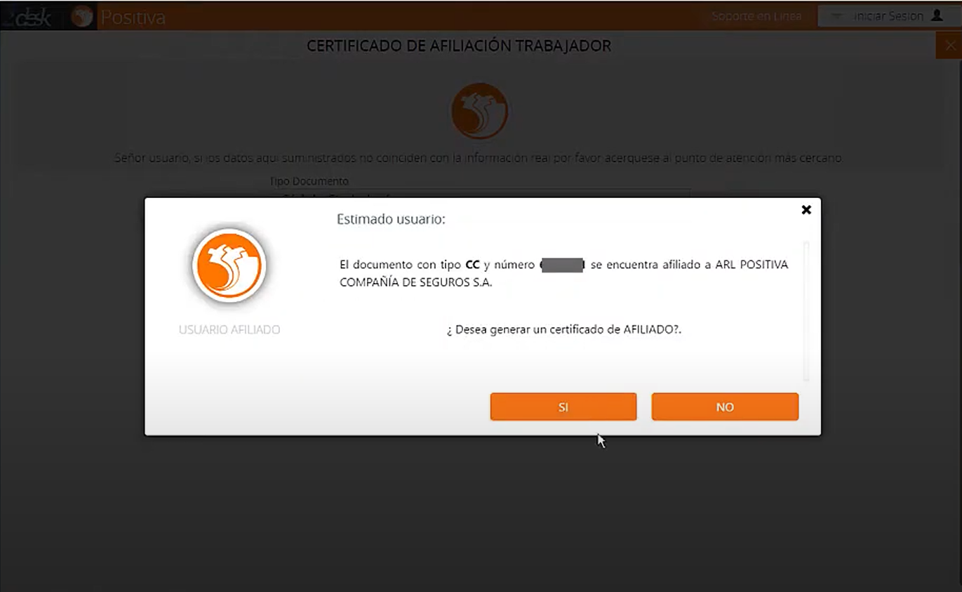 Descarga de certificado
